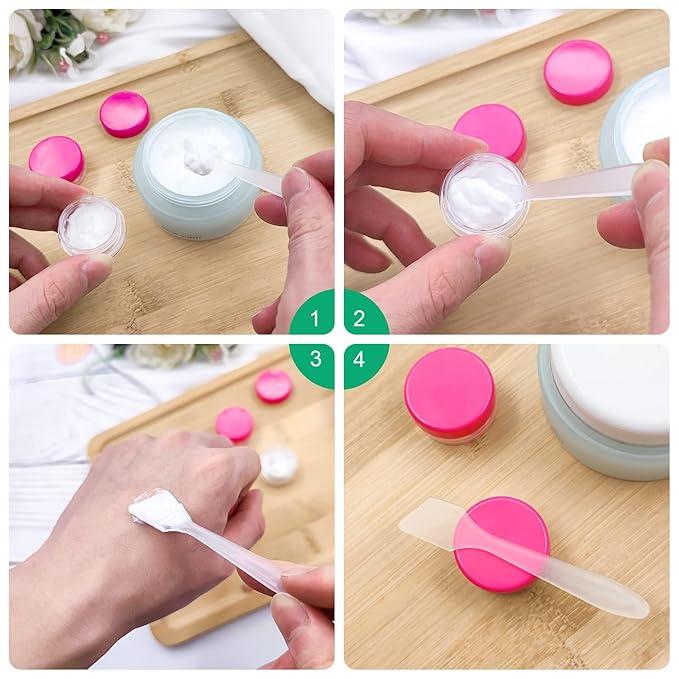 SumDirect Mini Spatula 500 PCS Face Spatula Cosmetic Spatula Frosted Clear Disposable Plastic Makeup Spatulas Mini