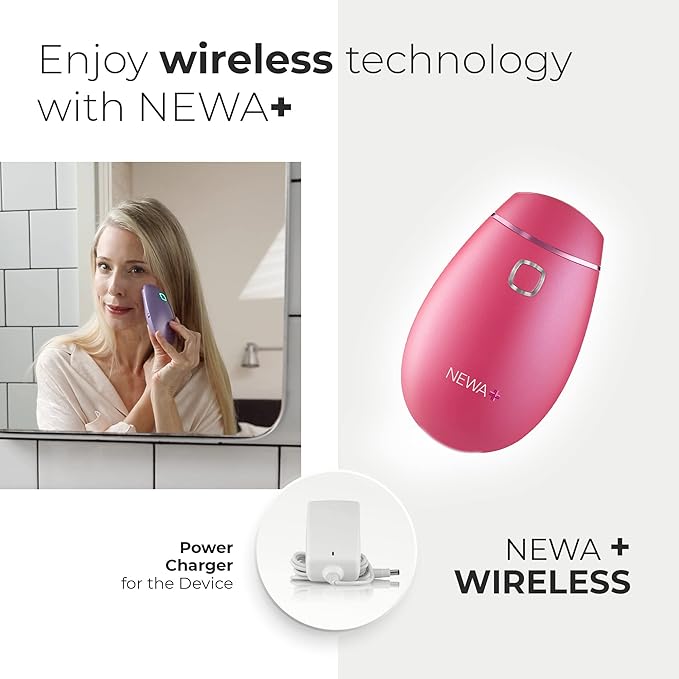 NEWA RF Wrinkle Reduction Device (Wireless) - Skincare Tool for Facial Tightening. Boosts Collagen, Reduces Wrinkles. with 1 Month Gel Supply