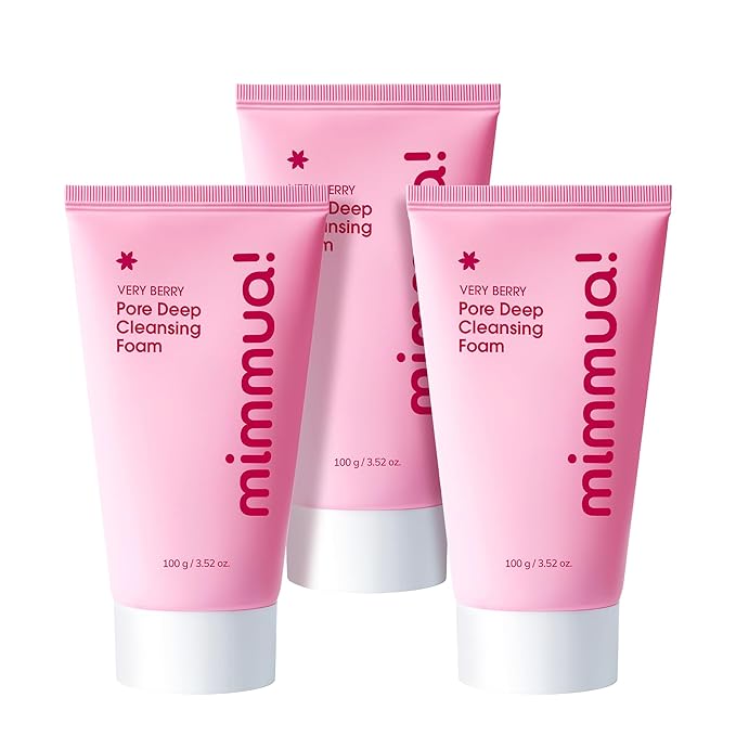 VERY BERRY Pore Deep Cleansing Foam | Berry Complex + Fermented Ingredients for Moisture & Healthy Glow | Gentle Exfoliating Face Scrub for Bumpy Skin | Pore Cleanser | 100g/ 3.52 FL OZ, 3pcs