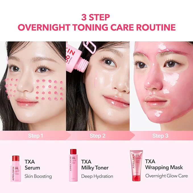 APRILSKIN TXA Wrapping Mask with Jelly Brush: TXA Niacinamide 99 Overnight Wrapping Mask and Jelly Brush