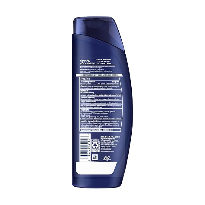 Head & Shoulders Dandruff Shampoo, Clinical Strength Advanced Oil Control, Our Maximum Anti-Dandruff Prescription-Strength Formula, Flake Protection, Seborrheic Dermatitis Relief, Citrus, 13.5 Fl Oz