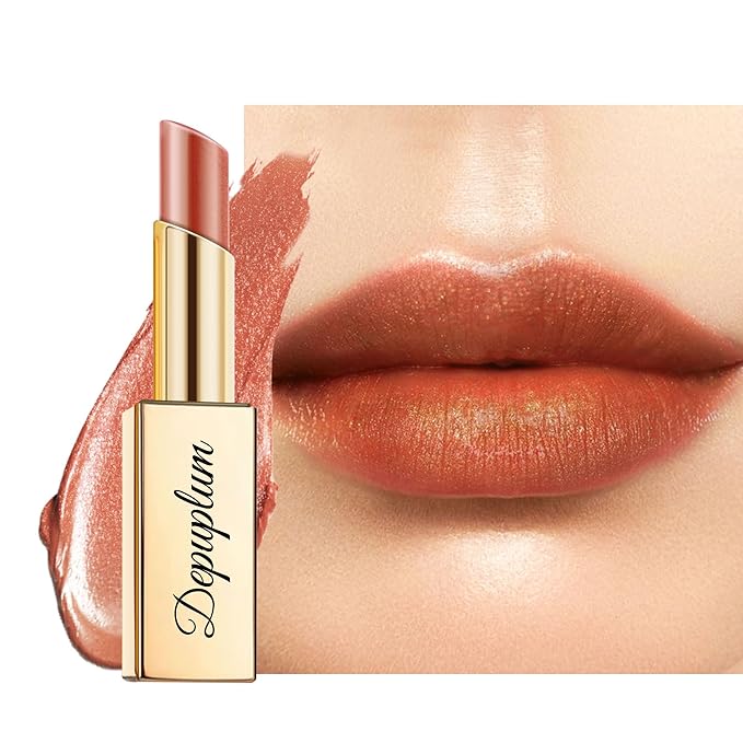 Depuplum Light Brown Lipstick Moisturizing for Women Shimmer Tinted Lip Balm Hydrating Nourishing Lip Gloss Vegan& Cruelty Free Lip Makeup, ZG111 Dream