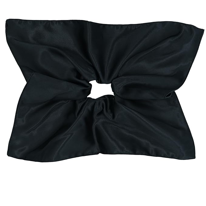100% Mulberry Silk Scrunchies for Curly Hair, Thick Hair, and All Hair Types, 22 Momme 6A Grade, Girl Hair Ties, OEKO‑TEX Certified, Anti‑Frizz, Luxury Gift for Women, Cool Presents for Wife (Black)