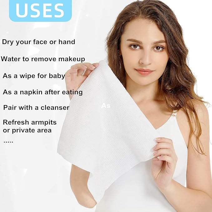 Atitifope Disposable Cloths For Face 200Count Travel Cleaning Cloths Clean Towels Makeup Remover Wipes (4Boxes)
