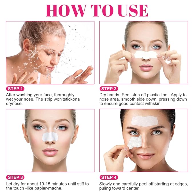 Blackhead Remover Nose Pore Strips for Deep Cleansing, Nose Pore Patches, Targets Pores & Pimples | Absorbs Oil Overnight, 90pcs Blackhead Remover Strip, Cruelty-Free | Facial Skin Care Products