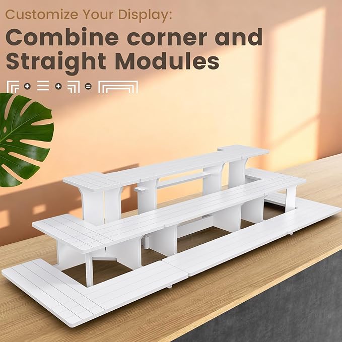 3 Tier White Vendor Display Shelves, Display Stand Portable Shelf for Display Shelves for Vendors Events Food Cupcakes, Candles, Glasses, Jars, Crafts, Jewelry, Display Stands for Vendor Events