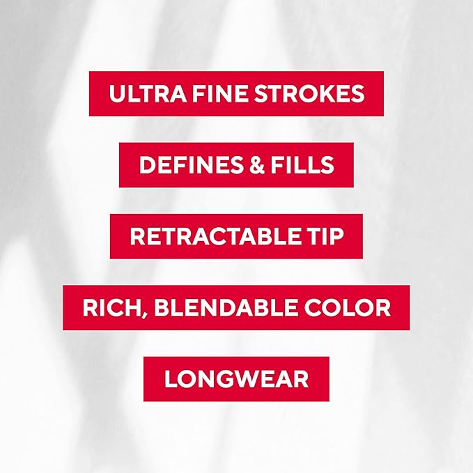 Mirabella Ultra Fine Brow Pencil, Anti-Chip Waterproof Eyebrow Pencil - Smudgeproof, Blendable & Retractable Eyebrow Pencil to Define and Fill In Brows Naturally