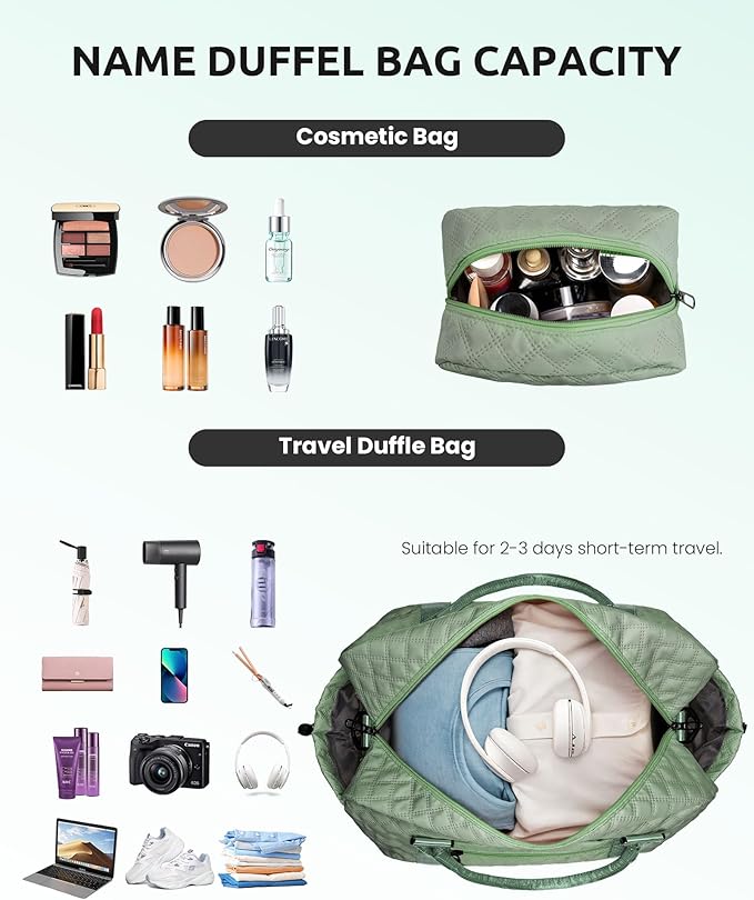 Monogrammed Gifts for Women-Initial Travel Bag with Shoe Compartment, Personalized Weekender Bag, Monogram Overnight Bag for Women, Girl Duffel Bag with Makeup Bag (Letter Y)