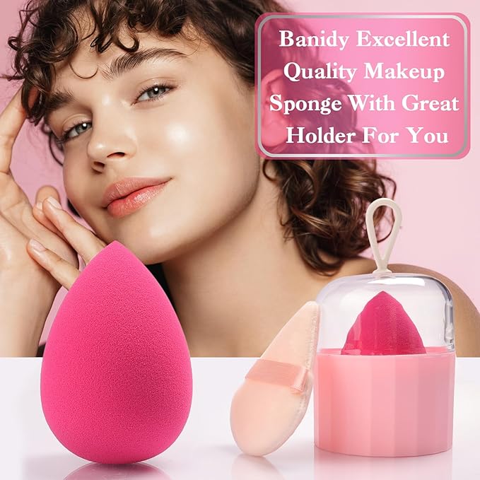 Professional Toiletry Sponges Set,Latex Free Flawless Soft Face Sponge with Holder,Beauty Blender Cosmetic Applicator for Powder,Liquid,Facial Makeup Tools