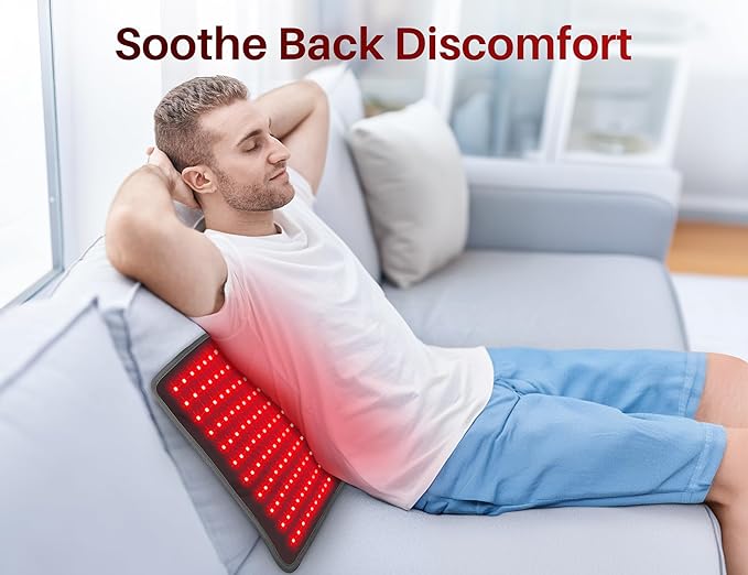 Comfytemp Red Light Therapy Pad for Body, Large Near Infrared Light Therapy Wrap with Timer, 32W Ligh Therapy Wrap with Band for Back Belly Leg Knee Thigh