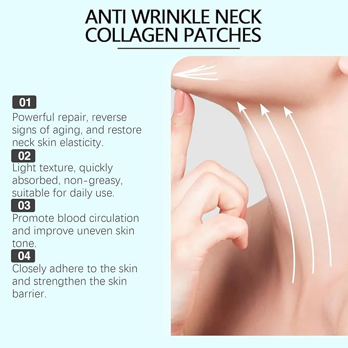 Anti Neck Wrinkle Patches, 5 pcs Moisturizing & Firming Neck Pads- Smoothing Wrinkles, Collagen Mask Patches, Reduce Fine Anti Aging for Skin Firming & Neck Anti Wrinkle Neck Collagen Patches