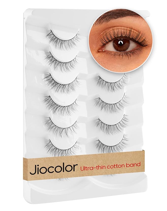 False Eyelashes Wispy Lashes Natural Look Wispies Eyelashes 7 Pairs Soft Faux Mink Lashes 3D Volume Fluffy Fake Eyelashes Packs