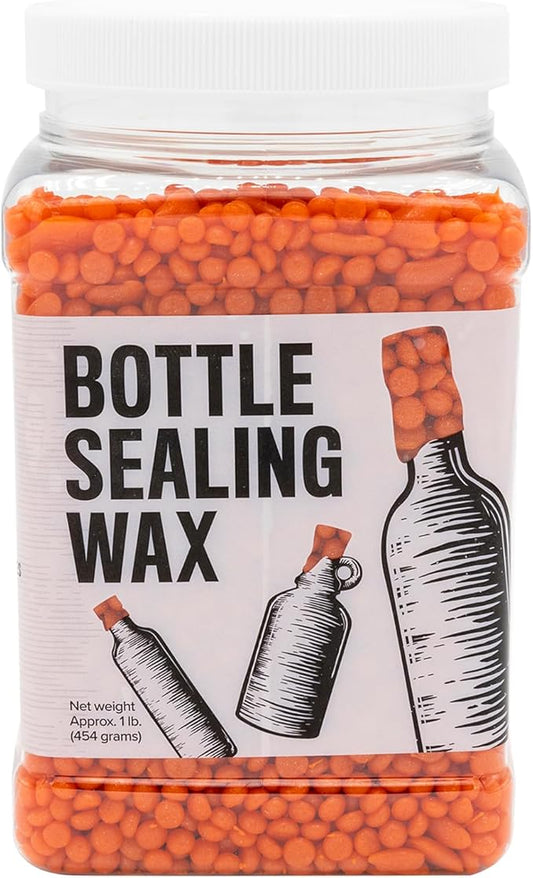 Blended Waxes, Inc. Bottle Sealing Wax Beads, Premium Pastille Wax Seal Beads For Wine, Beer, and Liquor Bottle Closure, Seals Between 25-30 Bottles, 1 lb, Tangerine Pearl