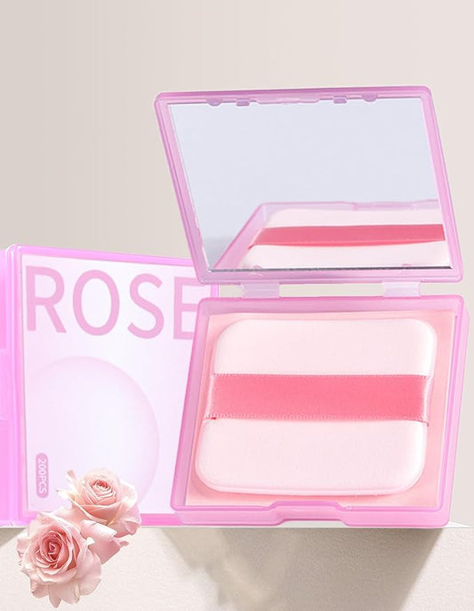 Okerker Rose Oil Blotting Paper - 200 Sheets w/Mirror, Puff & Refills, Absorbs Excess Face Oil, Controls Shine, Saves Makeup, The On-the-Go Essential for a Flawless, Matte Finish All Day