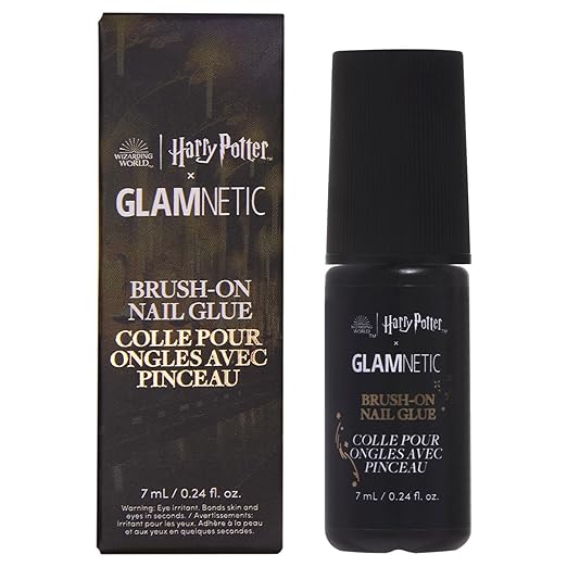 Harry Potter™ x Glamnetic Super Strong Brush On Nail Glue | Brush Tip Applicator, Mess Free, Travel Friendly, Vegan | Durable & Long-Lasting | .24 fl. oz.