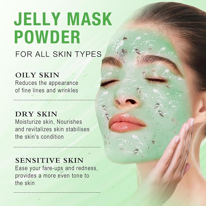 LUCKY CAT Jelly Mask for Facials Professional, Hydrating & Moisturizing Peel-Off Gel Jelly Face Mask Skin Care for Deep Hydration & Glow, Professional Spa Use for All Skin Types 23 Fl Oz (Aloe Vera)