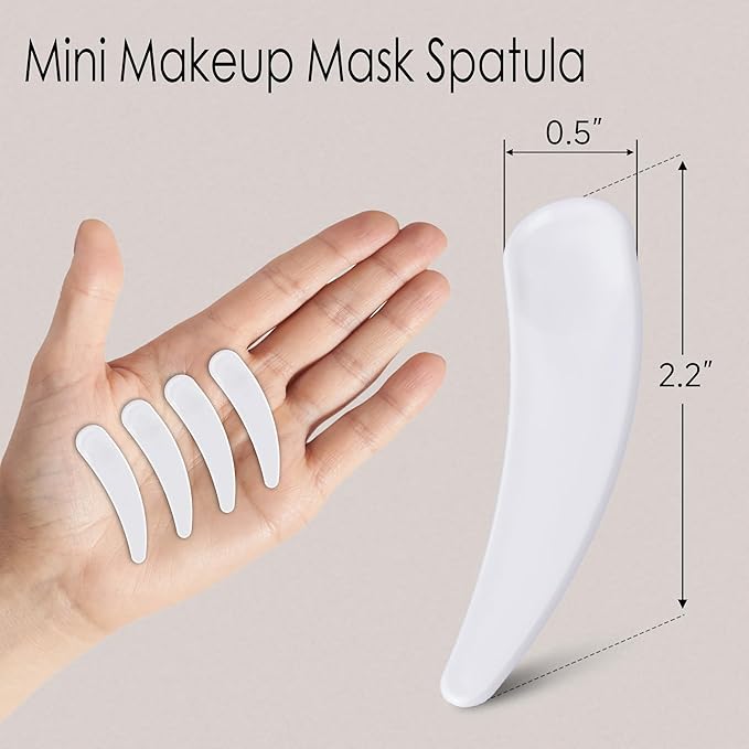 200PCS Cosmetic Spatulas, Small Makeup Spatula, Mini Plastic Makeup Scoop for Mixing and Sampling, Skin Care Facial Cream Mask Spatula (White)