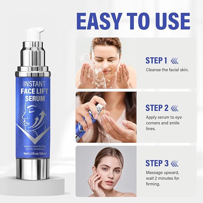 Instant Face Lift Serum，Face Lifting & Skin Tightening, Smooth Fine Lines, Pores and Deep Wrinkles, 1Fl Oz