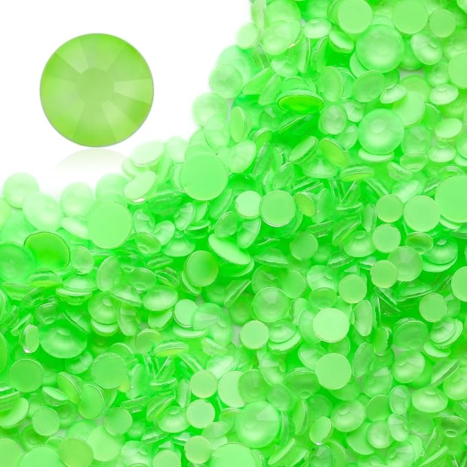 Meibite Mocha Lt.Green Flatback Rhinestones, Glass Rhinestones for Nail Art and Craft, Glue Fix, Loose Crystal Gemstones(Mocha Lt.Green, SS20, 1440pcs, 4.6-4.8mm)