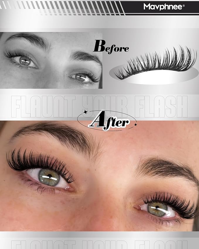 Lash Clusters Wispy Eyelash Clusters Ultra-Dense Individual Lashes Extensions Dramatic Cluster Lashes CD-Curly Cluster Eyelash Extensions Wet Look Natural 132PCS DIY Lash Pack (Flaunt, 8-18MM)