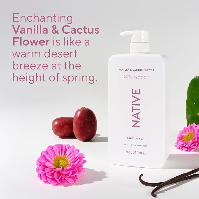 Native Vanilla & Cactus Flower Body Wash 36 oz