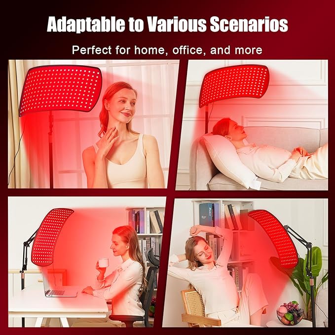 Red Light Therapy for Face and Body, Upgraded 3 in 1 200 LEDs Infrared Light Therapy Lamp with Stand, 660nm 850nm Infrared Lights Panel with Timer & Remote Control, Portable Therapy Device at Home