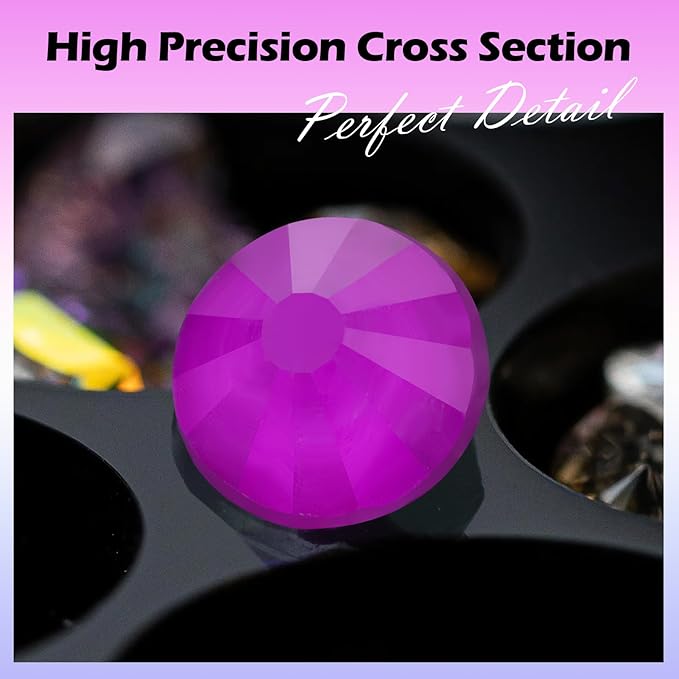 Meibite Neon Purple Flatback Rhinestones, Glass Rhinestones for Nail Art and Craft, Glue Fix, Loose Crystal Gemstones(Neon Purple, SS20, 1440pcs, 4.6-4.8mm)