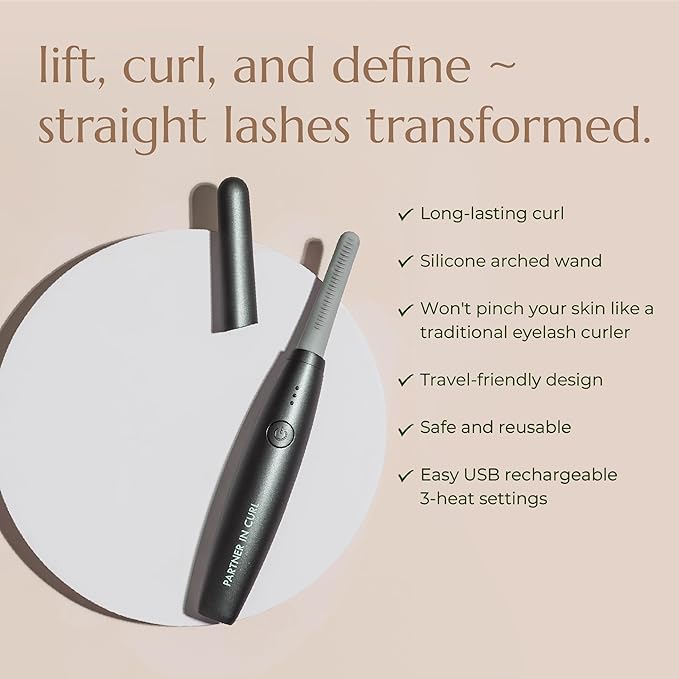 Chella Deluxe Heated Eyelash Curler with USB re-Chargeable Battery - Safe and Gentle Won't Damage Your Eyelashes (USB Re-Chargeable)