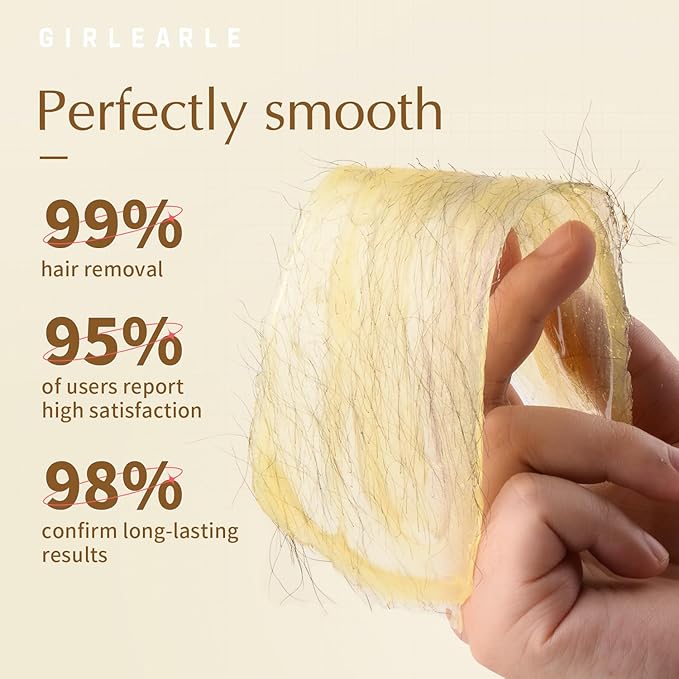GIRLEARLE Hard Wax Beads, 1lb Honey Wax Beans for Hair Removal, Hard Wax for Sensitive Skin at Home, Wax Refill Perfect for Brazilian Bikini, Legs, Facial, Eyebrow and Full Body for Women and Men