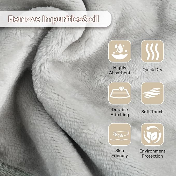 Nugilla Makeup Remover Cloths, 8 Packs Makeup Remover Towels Reusable Face Wash Cloth, Soft Microfiber Face Cloth for Women(Cool Gal)