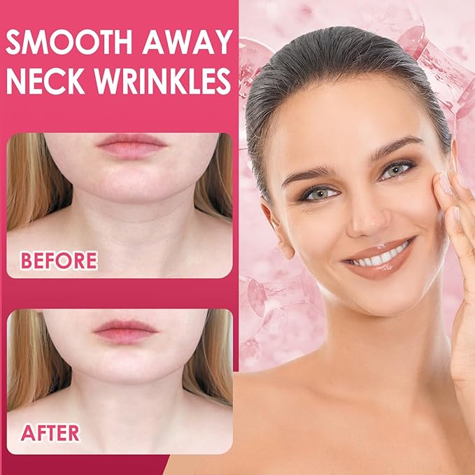 TEAWOO 4 PCS Silicone Neck Wrinkle Patches | Reusable Silicone Neck Patches for Wrinkles | Targeted Neck Wrinkle Pads | Neck Mask for Firming and Tightening | Revitalize and Firm Neck Wrinkles