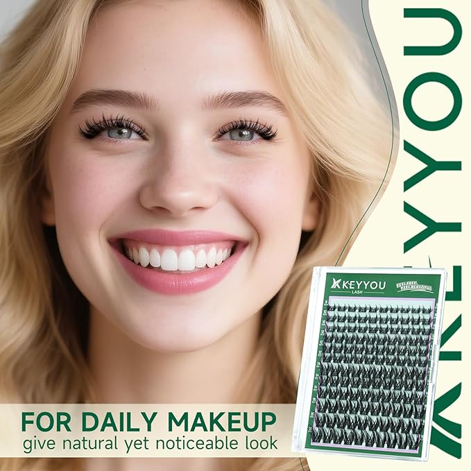 KEYYOU LASH Lash Clusters Manga Lashes 8-18mm C Curl Wispy Eyelash Clusters Ultra-Thin Natural Lashes Cluster with Spike Eyelash Extensions 120pcs Fairy False Eyelashes individual at home（F04，8-18mm）