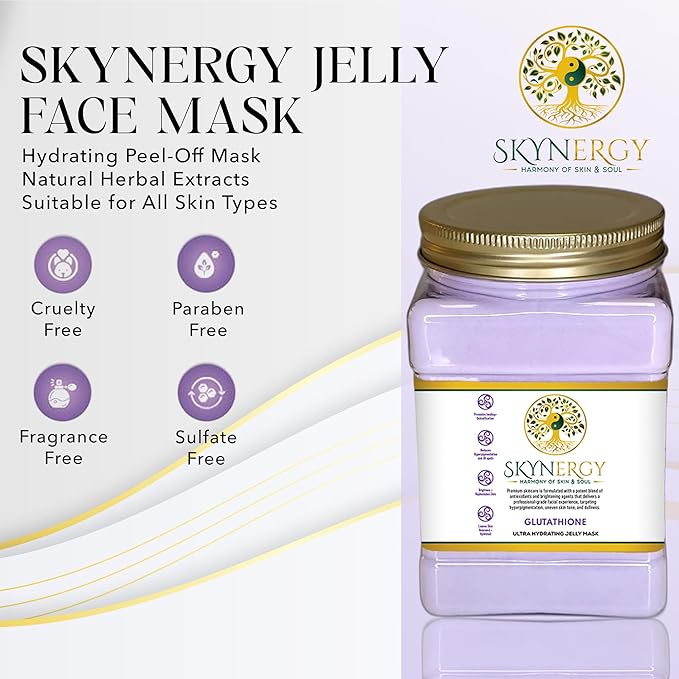 Glutathione Jelly Masks - Professional HydroGlo Peel-Off Face Mask for Hydration, Soothing Skin & Glowing Skin, Suitable for All Skin Types, Vajafacial Jelly Mask | 12 Applications (30 Fl Oz)
