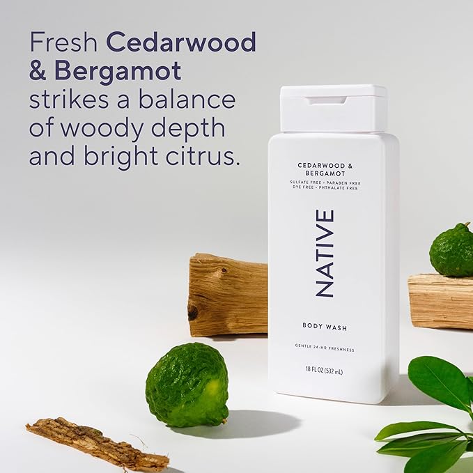 Native Cedarwood & Beramont Nourishing Body Wash 18 fl oz