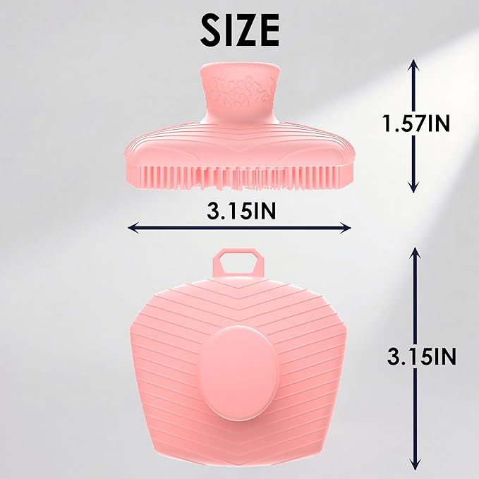 Face Scrubber & African Net, Silicone Exfoliating Brush for Men, Facial Cleansing Brush, Manual Waterproof Cleansing Skin Care, Blackhead Removing Pore Cleansing Massaging Face Brushes - Pink