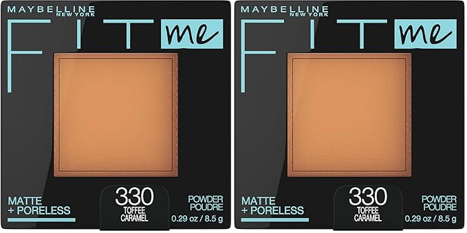Maybelline Fit Me Matte + Poreless Pressed Face Powder Makeup, Toffee, 1 Count (Pack of 2)