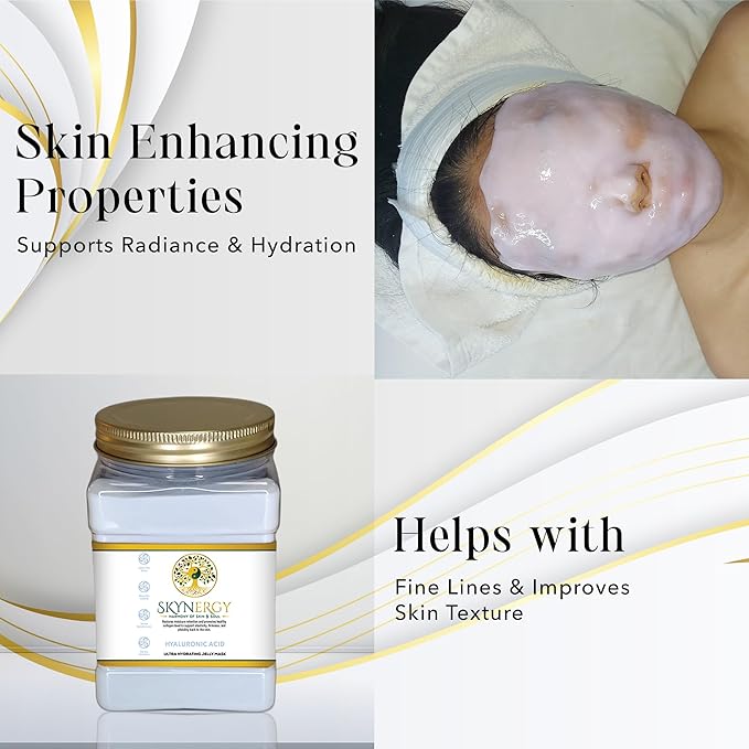 Hyaluronic Acid Jelly Mask - Professional Hydro Glo Peel-Off jelly Mask for Hydration, Soothing & Glowing Skin, Suitable for All Skin Types, Vajafacial Jelly Mask | 12 Applications (30 Fl Oz)