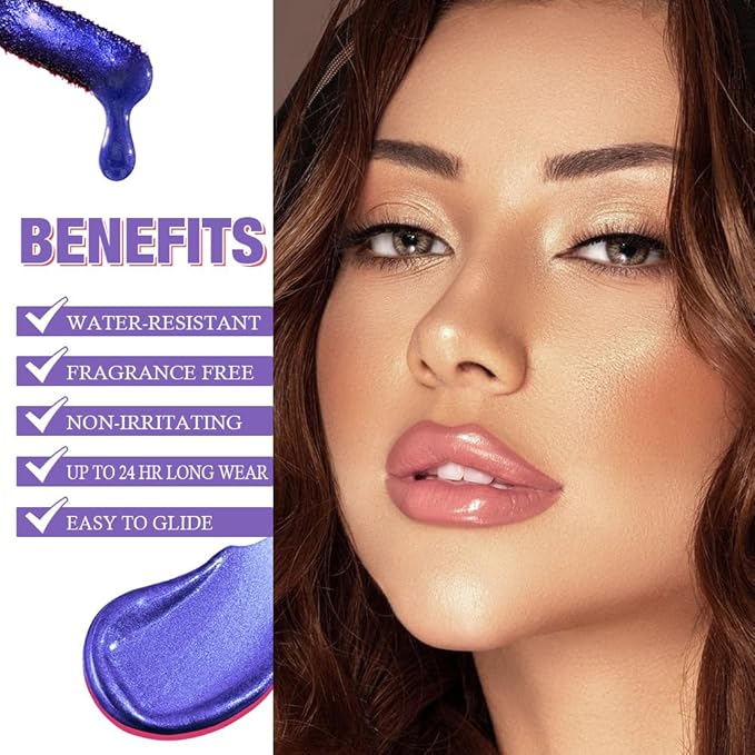 JUAAZIN Matte Lip Stain Peel Off Lip liner Tattoo, Fuchsia Liquid Lips Gloss Peel Off Masque, for Women Long Lasting Waterproof Lipstick Lip Tint Stain, Transfer-proof for All Skin Types 04#