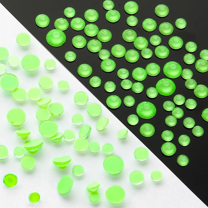 Meibite Mocha Lt.Green Flatback Rhinestones, Glass Rhinestones for Nail Art and Craft, Glue Fix, Loose Crystal Gemstones(Mocha Lt.Green, SS16, 1440pcs, 3.8-4.0mm)