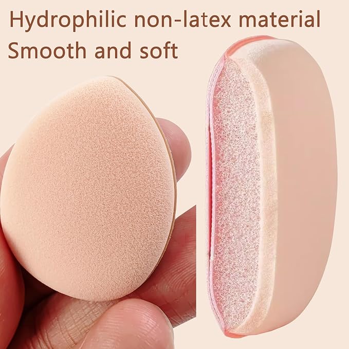 ROYHOO 75PCS Finger Powder Puff Mini Makeup Sponge Soft Beauty Makeup Blender Puff for Foundation, Face Powder, Under Eye Setting, Concealer, Repair Cream, Cosmetic Tool