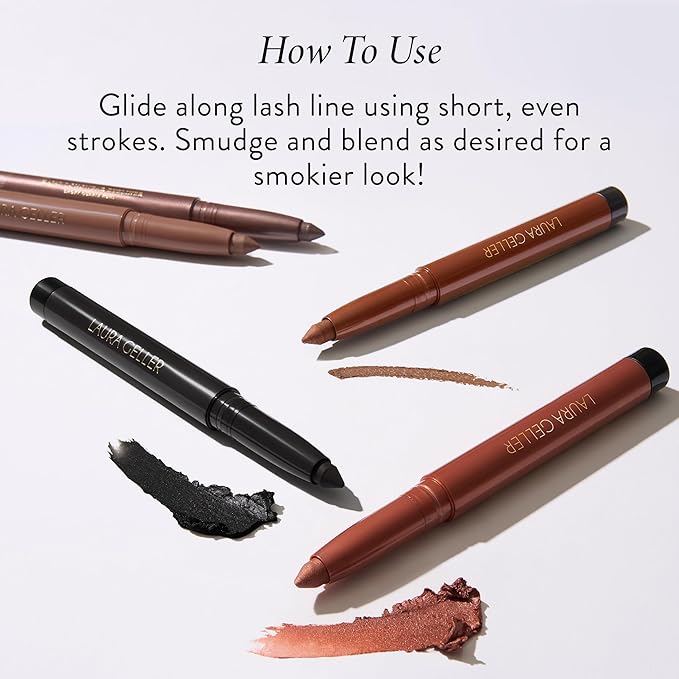LAURA GELLER NEW YORK Kajal Longwear Kohl Eyeliner Pencil - Smoky Amethyst Kohl - Caffeine and Vitamin E - Smooth & Blendable Liner - Built-In Sharpener
