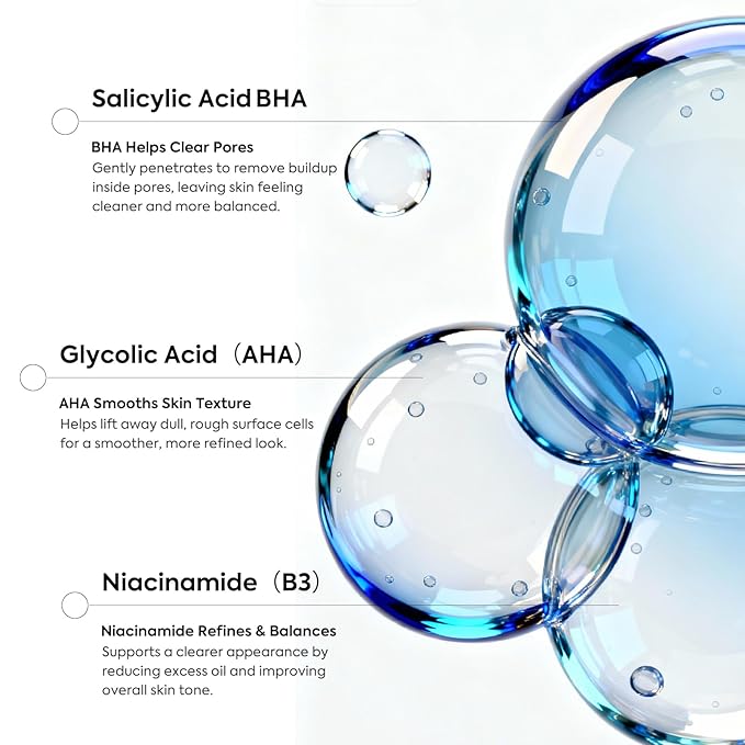 Glycolic Acid Pad with AHA & BHA, Exfoliating Toner Pads for Face – Zero Pore Refining Pads for Skin Texture, Oil Control, Acne, Dark Spots & Gentle Resurfacing, 70 Pad