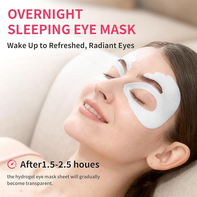OK Shape Eye Masks, 360° Fit Under Eye Patches with Caffeine and Collagen, Firming & Hydrating Eye Mask for Dark Circles and Puffiness, Self Care Gifts for Women - 6 Pairs, Mystery White