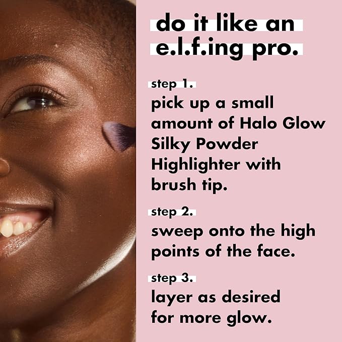 e.l.f. High Points Highlighter Brush, Soft & Tapered Face Makeup Brush For Illuminating & Creating Soft-Focus Glow, Vegan & Cruelty-Free
