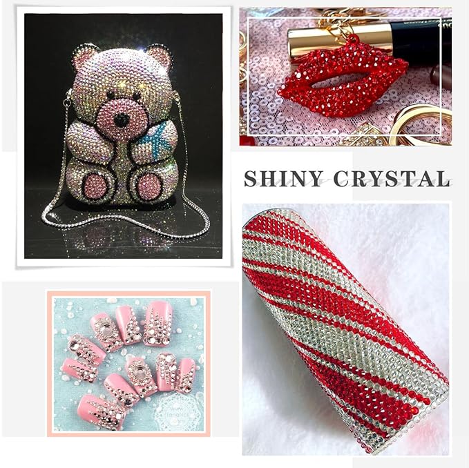 Novani Red Rhinestones, Flatback Crystal Loose Gemstones 1440pcs Glass Rhinestones for Clothes Shoes Crafts Makeup Nail Art and DIY Decorations(SS6, Light Siam)
