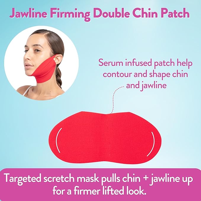 MISS SPA V-Line Patch, Neck and Face Toning Mask, Double Chin Face Mask, Chin Strap Anti-aging and Anti-wrinkle, V Shaped Contouring Face Mask, 4 Pack