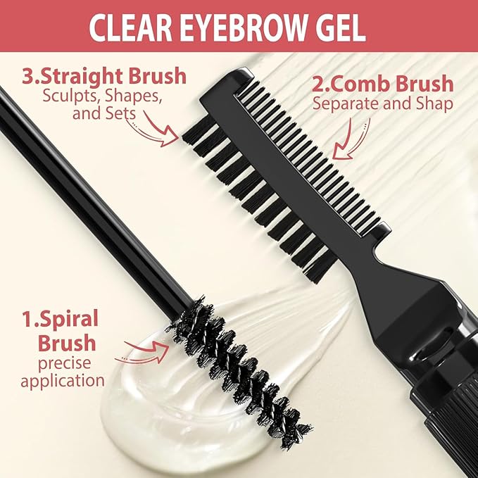 Eyebrow Pencil Kit, with Microblading Eyebrow Pen, Eyebrow Gel, Eyeliner, Eyebrow Brush, Eyebrow Pencils for Women, Waterproof, Smudge Proof, Long Lasting Makeup Formula - Black Brown