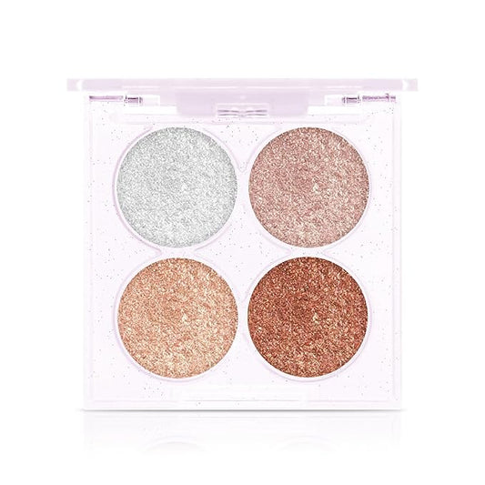 Boobeen Highlighter Makeup Highlighter Palette Powder Shimmer Facial Illuminator Bronzer Palette Waterproof Long Lasting