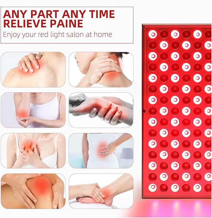 Red-Light-Therapy-Device - 45W LED Panel Deep 660nm and Near-Infrared 850nm LED Light Combo for Skin Beauty,Pain Relief of Muscles and Joints