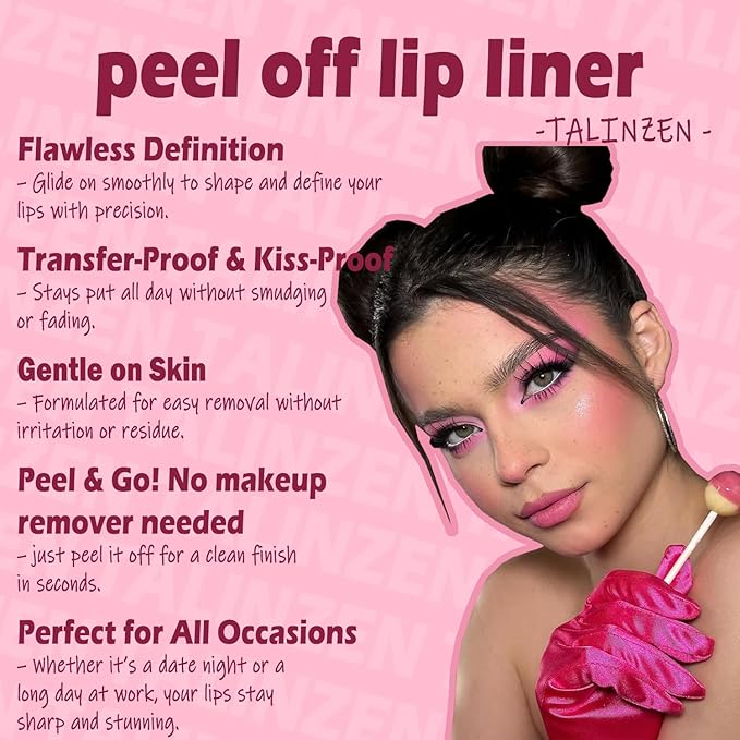 TALINZEN lip stain peel off,beauty-waterproof,transfer-proof and smudge-proof,makeup for all occasions,perfect for everyone (#06,0.12floz/3.5ml e)